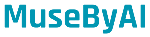 AI muse site icon with neural brain design in blue and violet – symbolizing generative AI creativity